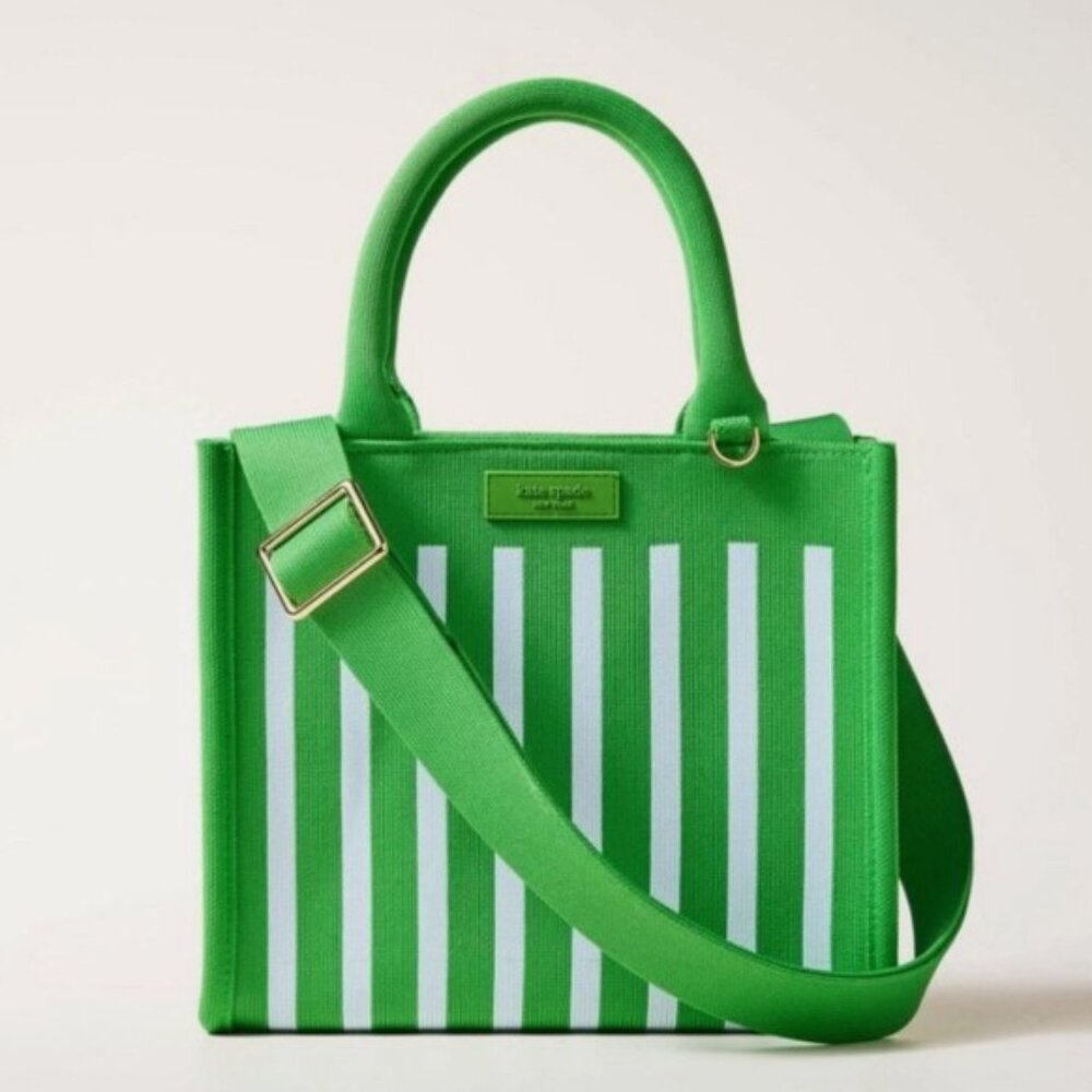 NWT Limited Edition kate spade new york Green Stripe Knit Crossbody Bag